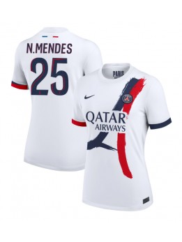 Paris Saint-Germain Nuno Mendes #25 Replika Borta Kläder Dam 2024-25 Kortärmad